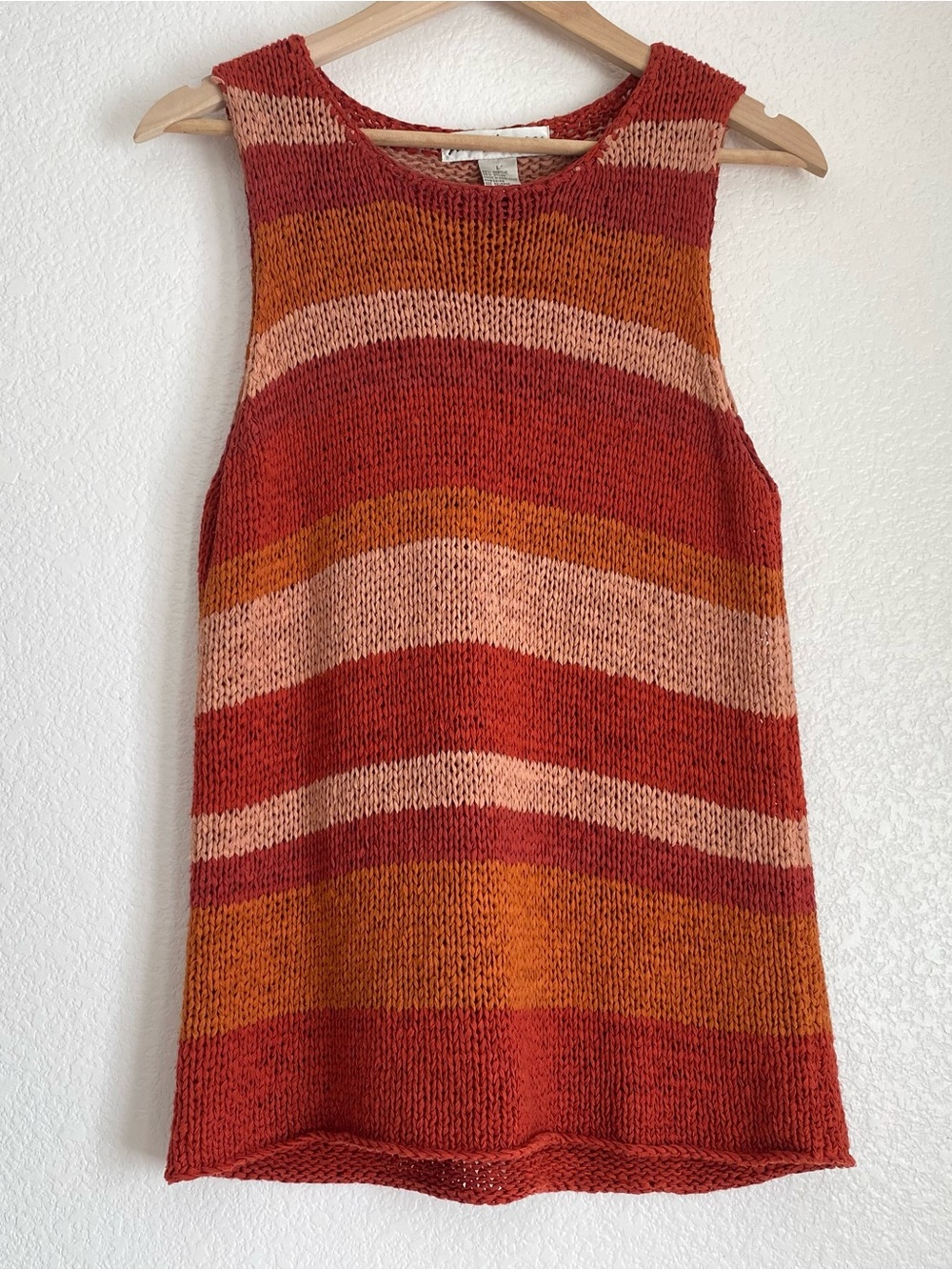 Vintage Norm Thompson knitted tank top striped, L